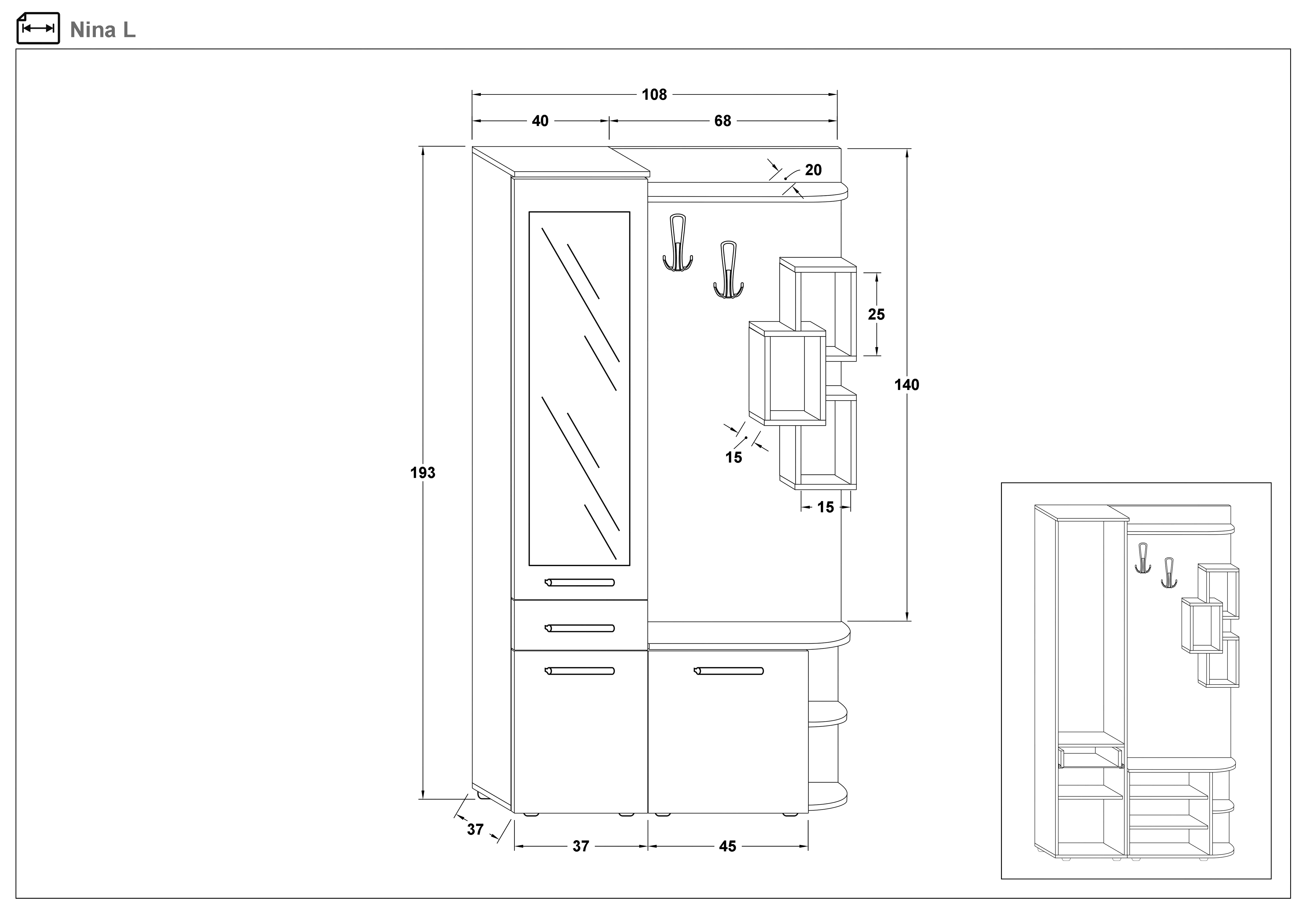 Размери на - Cuier Nina Cuier Nina