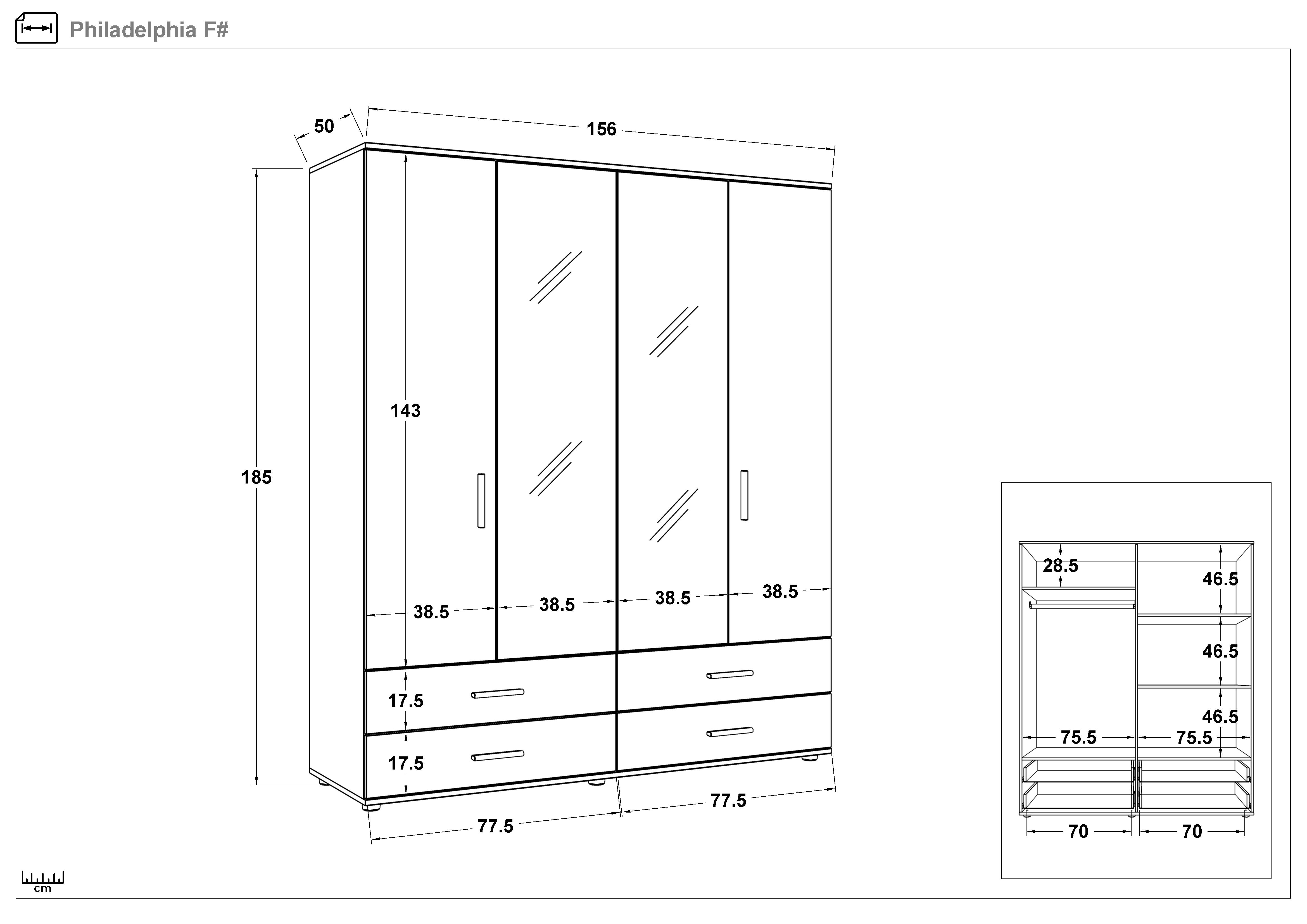 Set dormitor 160/200 Philadelphia S