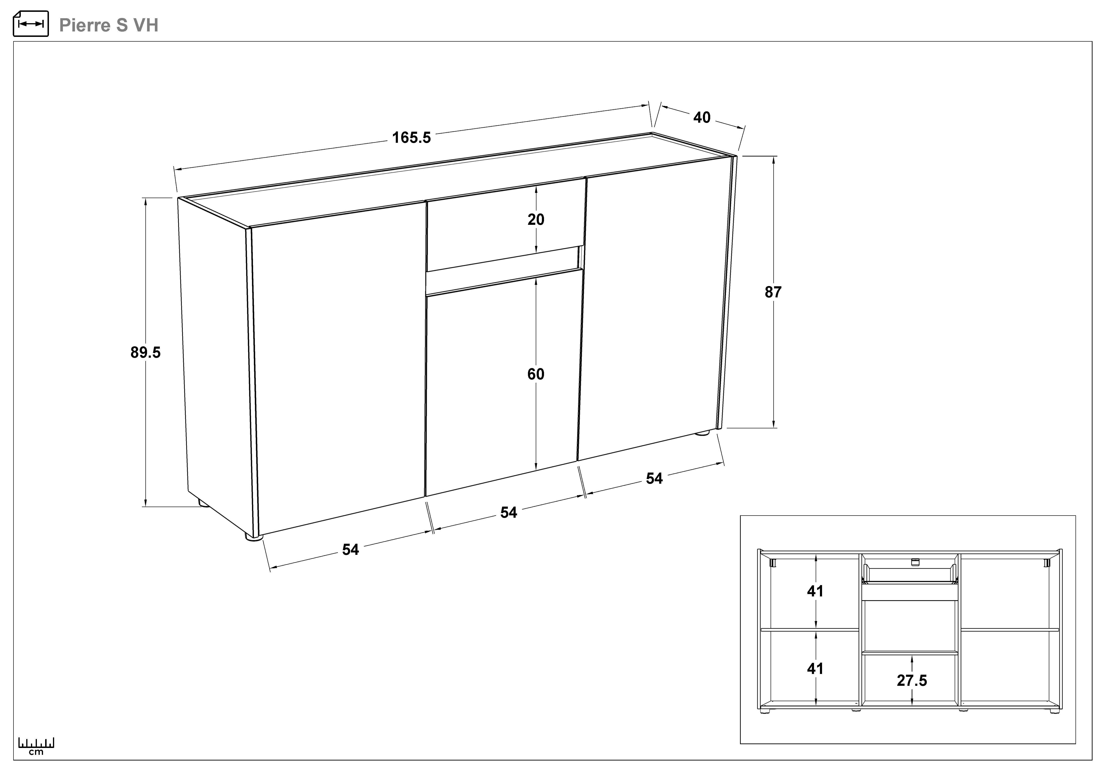 Размери на - Comoda Pier S Comoda Pier S