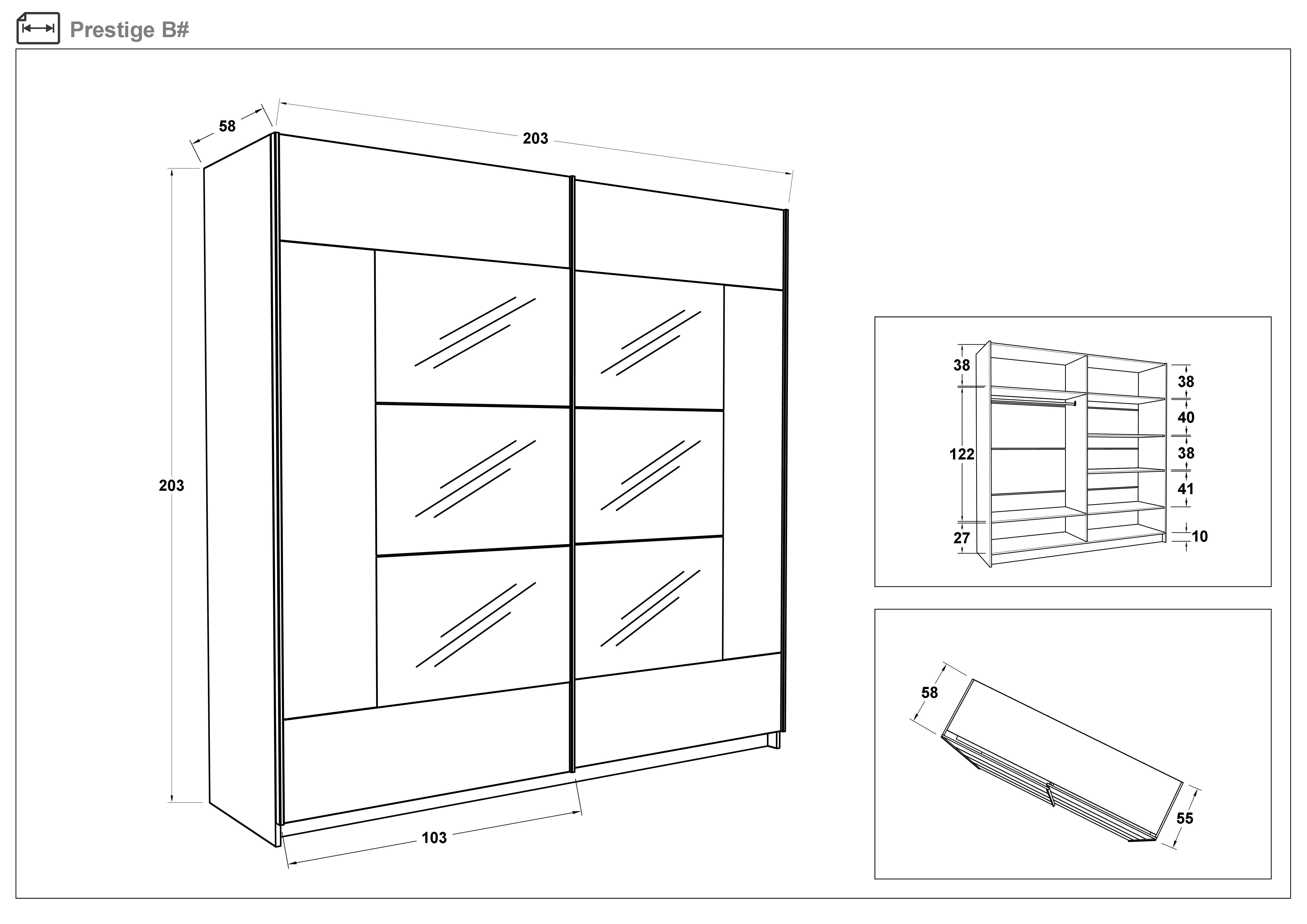 Размери на - Dulap Prestige Dulap Prestige