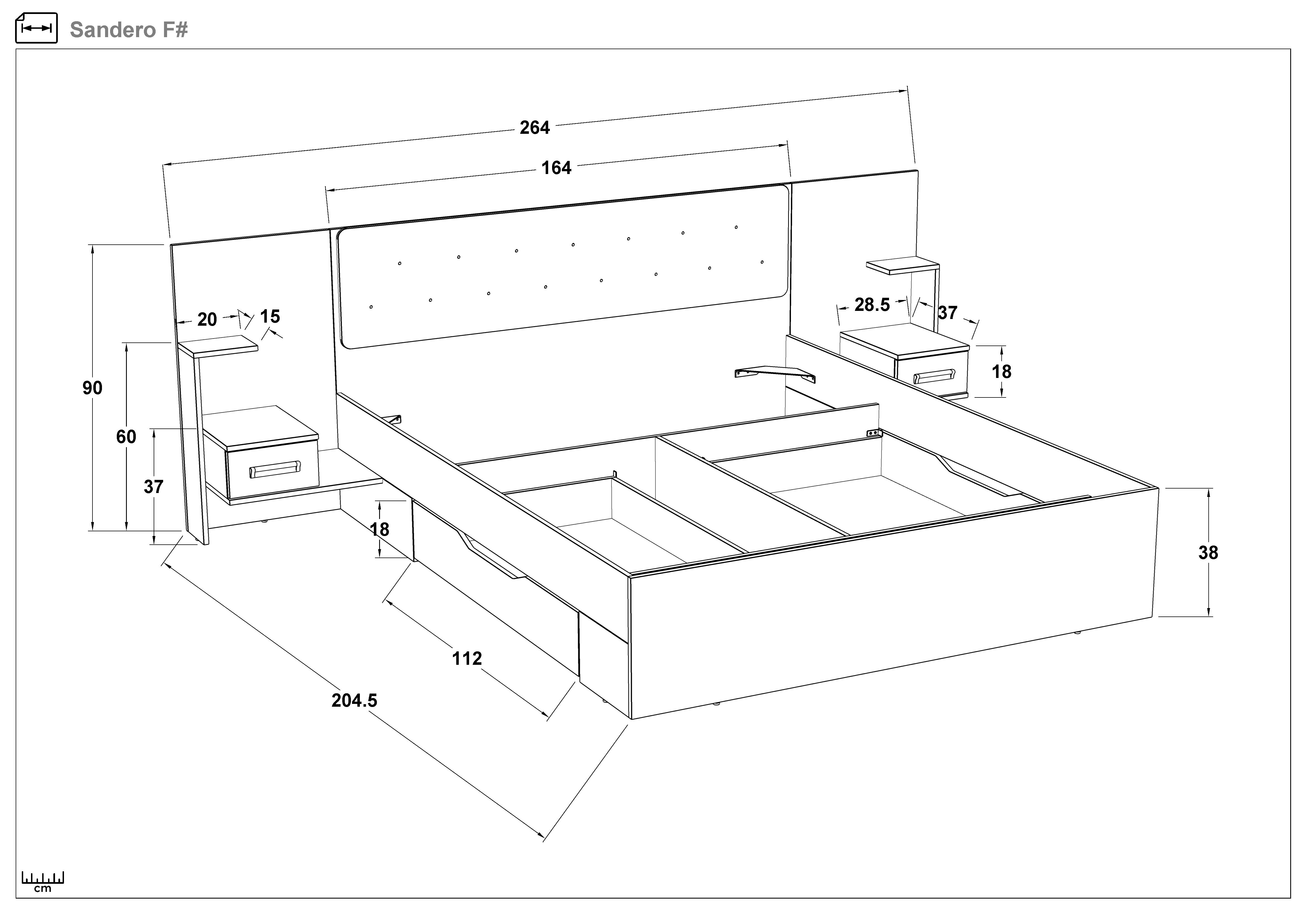 Set dormitor 160/200 Sandero + saltea