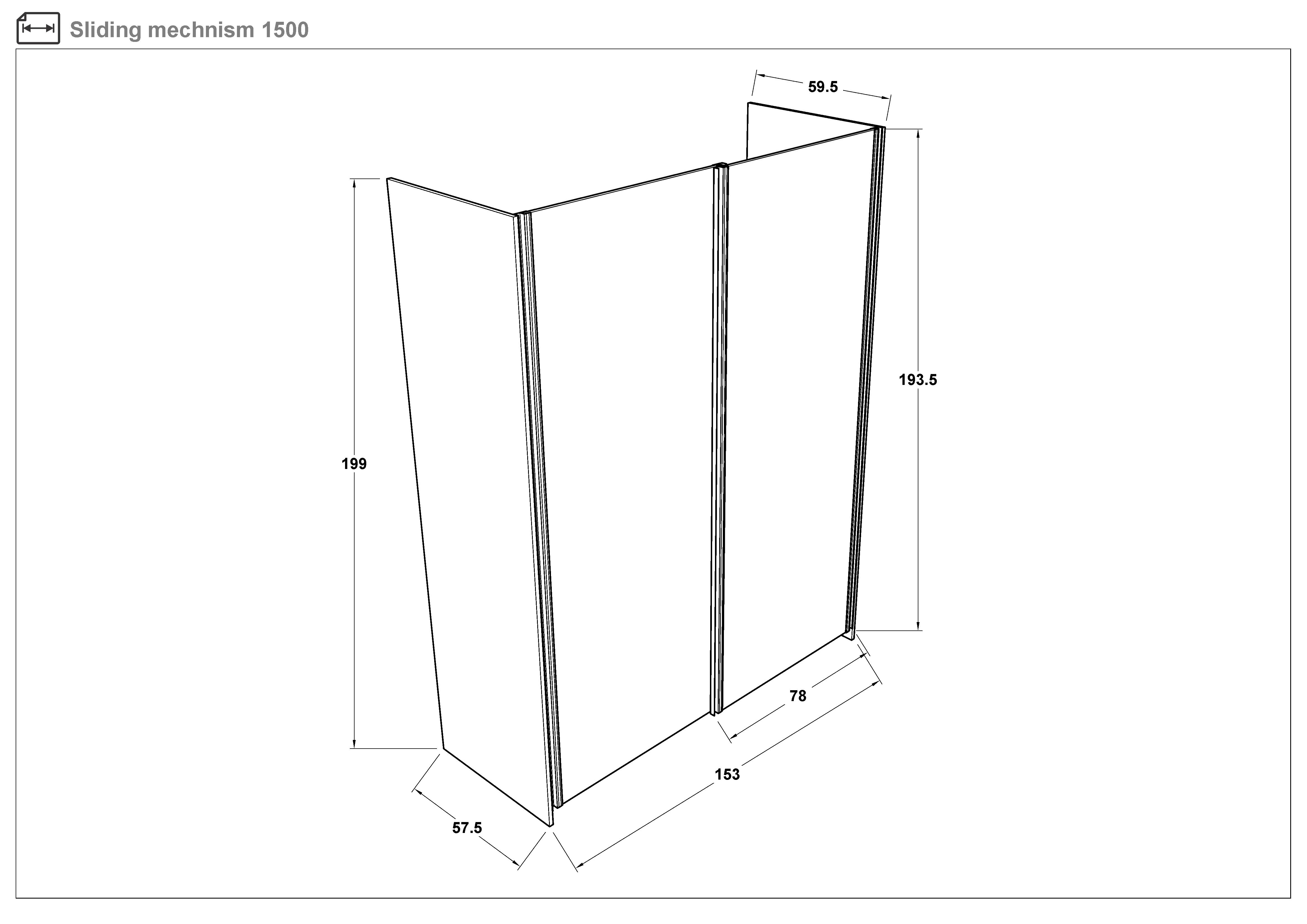 Размери на - Dulap modular cu usi glisante 150 сm Soho Slide 150 Dulap modular cu usi glisante 150 сm Soho Slide 150