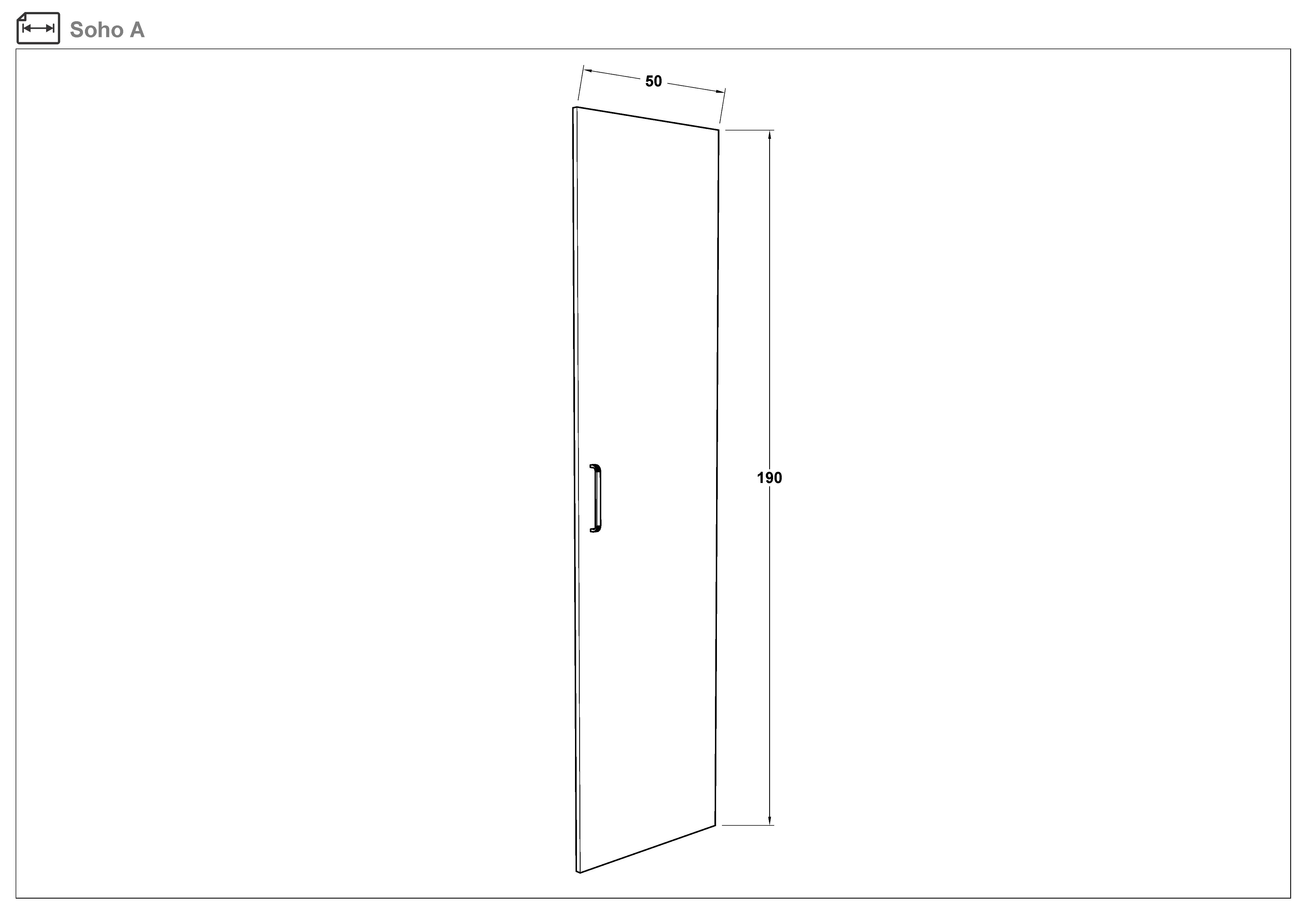 Размери на - Dulap modular cu balamale, 200 сm Soho Concept 200 Dulap modular cu balamale, 200 сm Soho Concept 200
