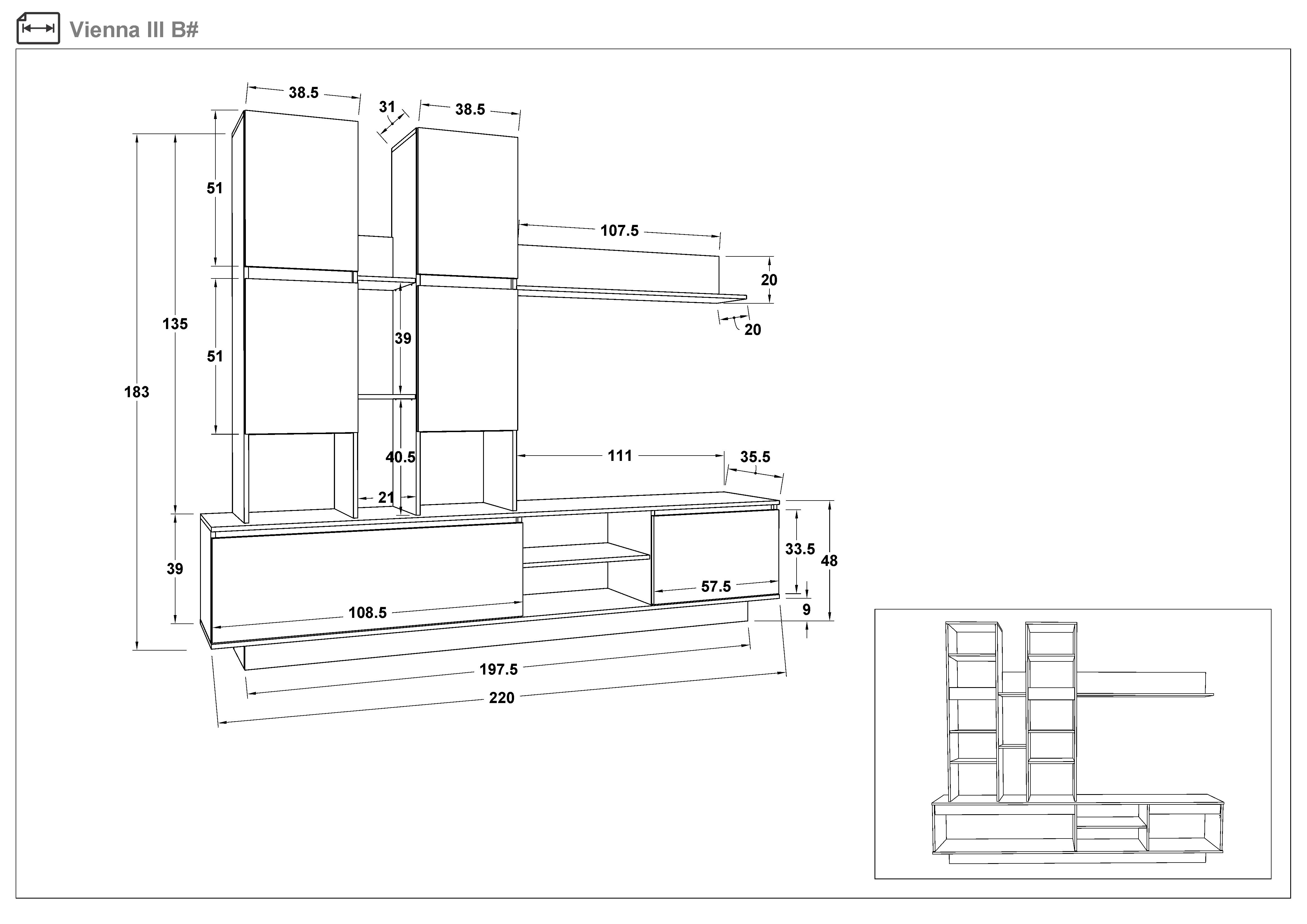 Размери на - Coltar  Darvin + biblioteca Viena Coltar  Darvin + biblioteca Viena