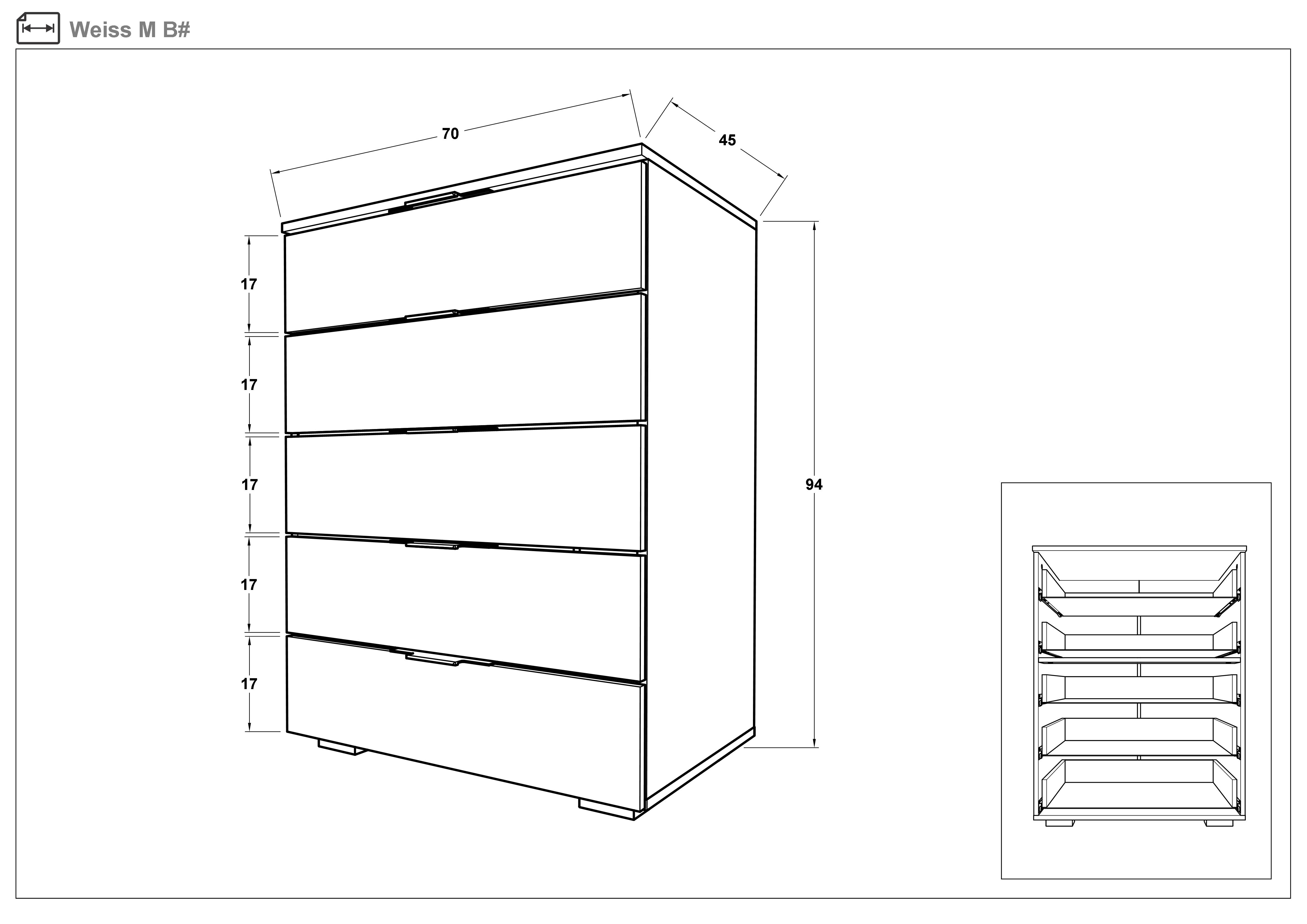 Размери на - Comoda Vais M Comoda Vais M