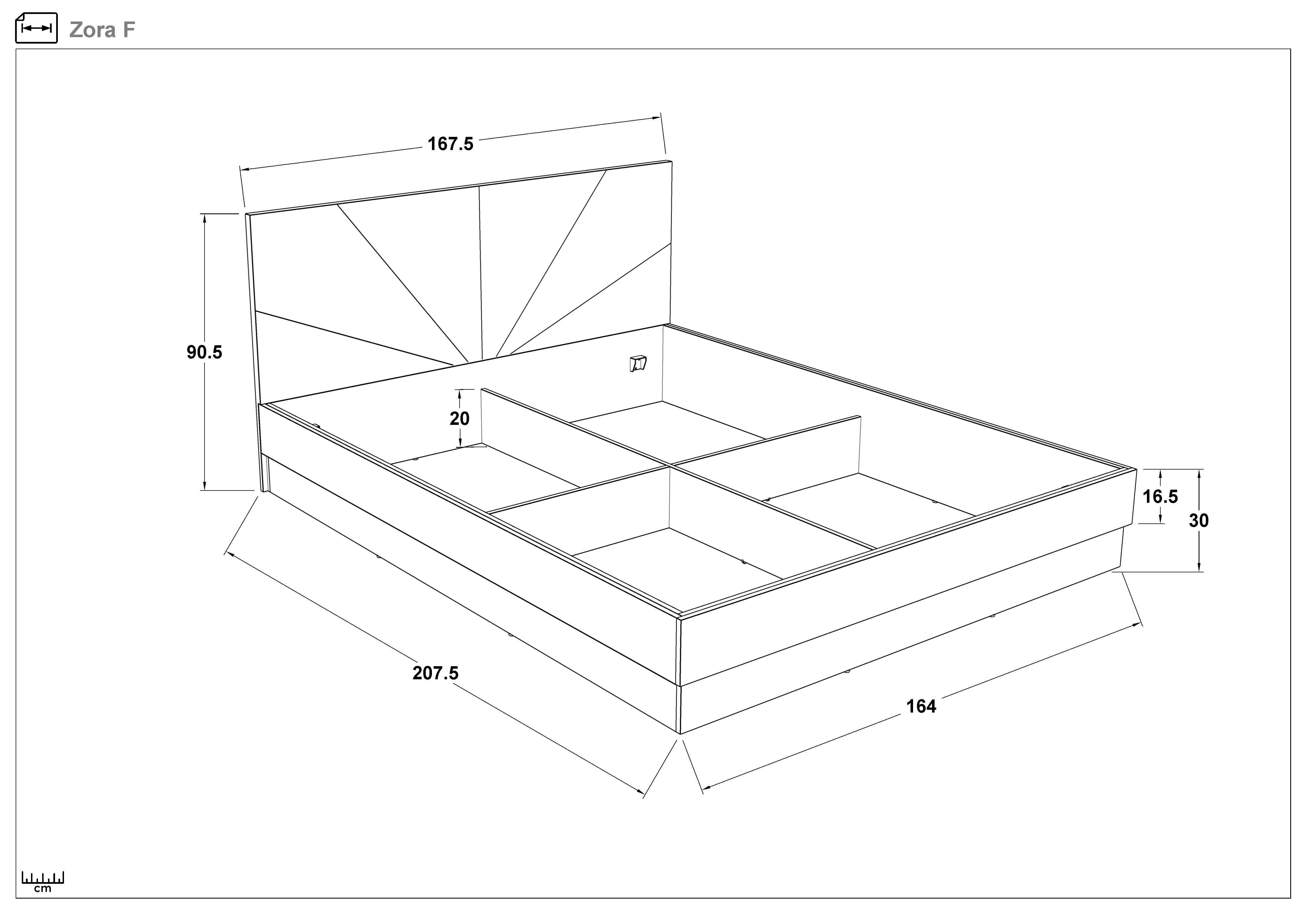 Set dormitor 160/200 Zora + saltea