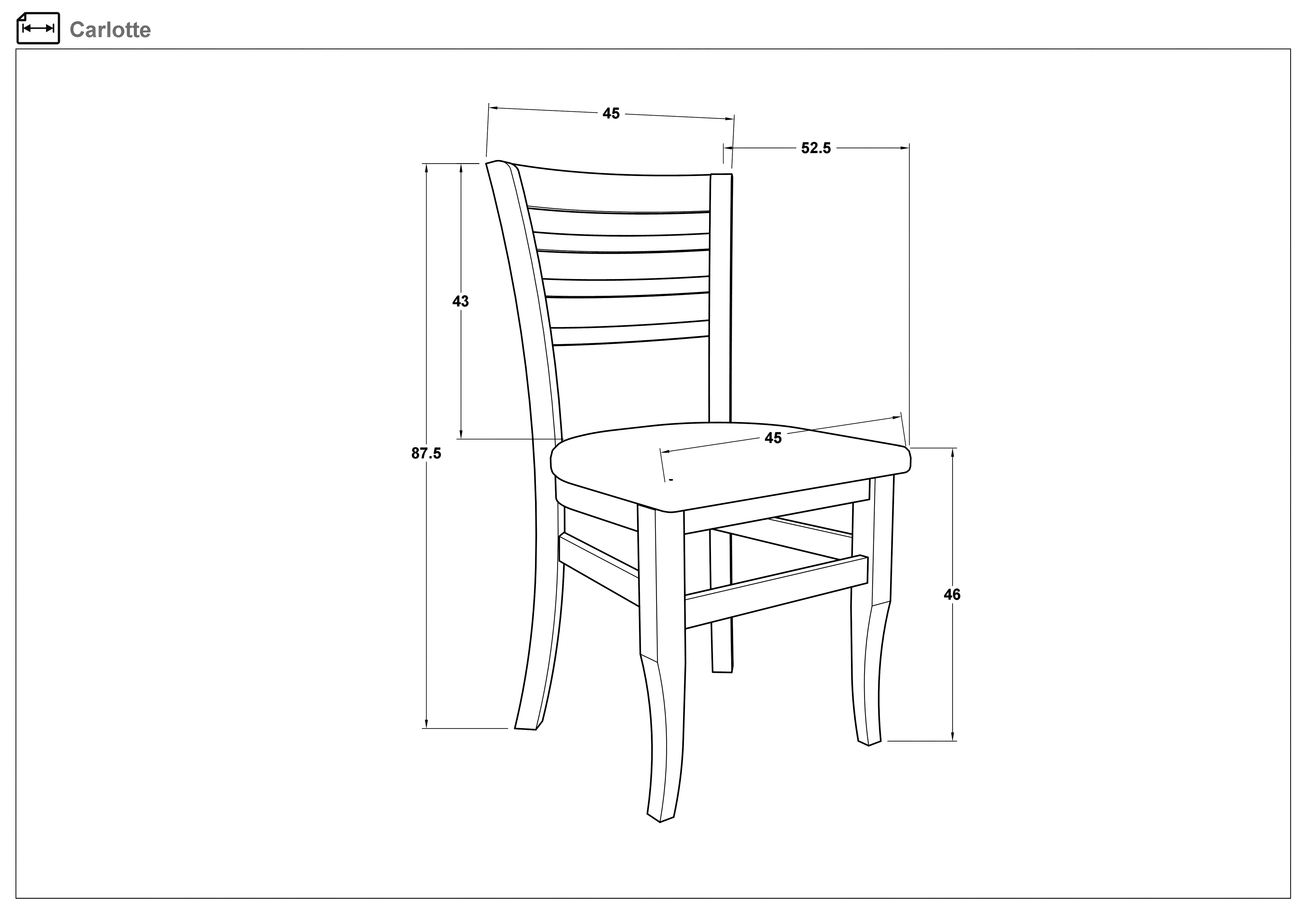 Размери на - Set pentru sufragerie Masa dining Doni + 4 buc. scaun de masa Karlot Set pentru sufragerie Masa dining Doni + 4 buc. scaun de masa Karlot