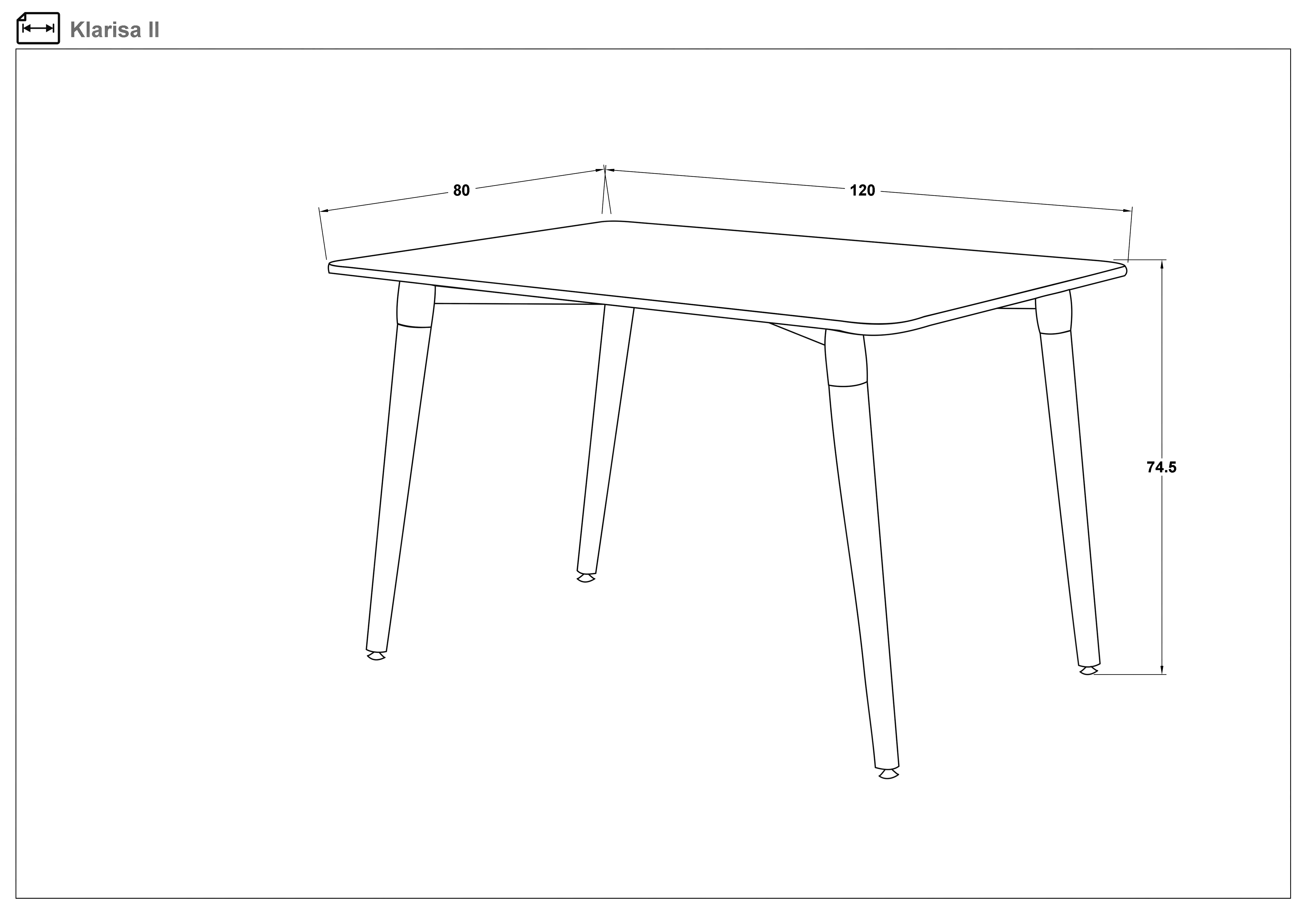 Размери на - Masa dining Klarisa Masa dining Klarisa