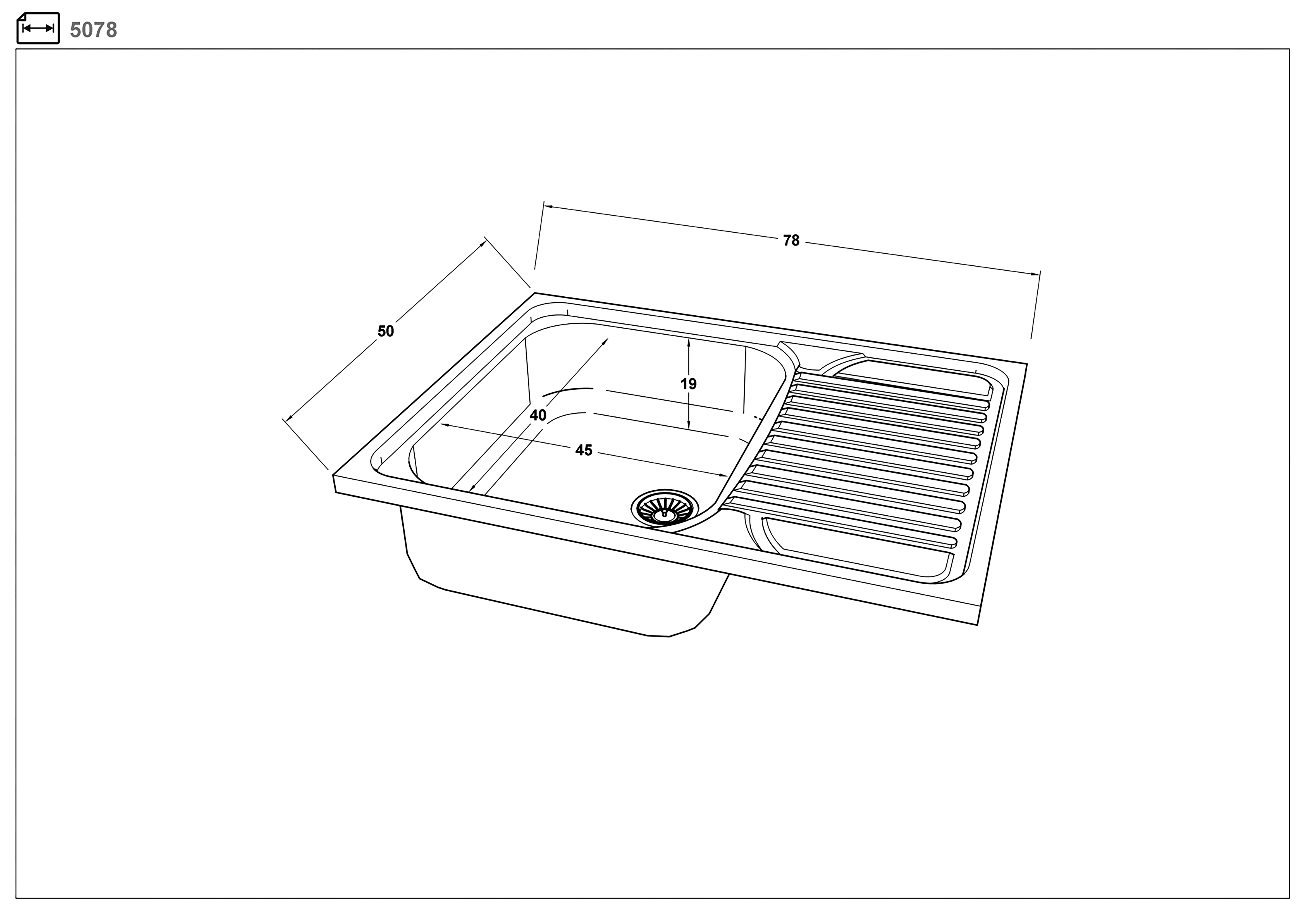 Размери на - Chiuveta 5078 Chiuveta 5078