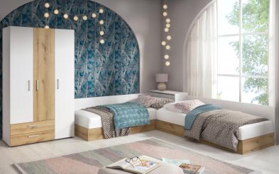 Set dormitor 82/190 + 2 saltele Ava + saltea Set dormitor 82/190 + 2 saltele