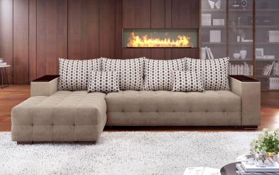 Coltar Melvin cu sezlong + brat mini etajera Coltar cu sezlong + brat mini etajera, L297 B90/180 H70 cm