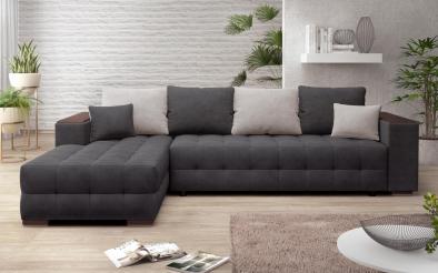 Coltar Melvin Spring cu sezlong + brat mini etajera Coltar cu sezlong + brat mini etajera, L297 B90/180 H70 cm