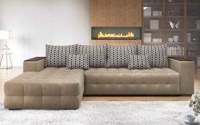 Coltar extensibil Melvin cu brat mini etajera Coltar extensibil cu brat mini etajera , L297 B90/180 H70 cm