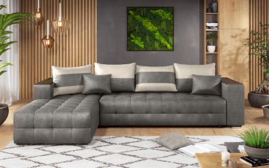Coltar extensibil Melvin cu  brat mini etajera Coltar extensibil cu  brat mini etajera, L297 B90/180 H70 cm