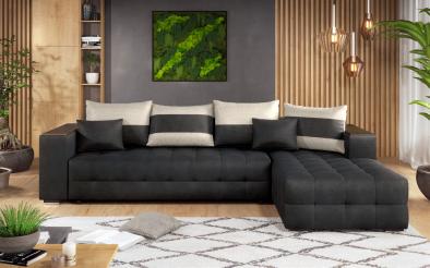 Coltar extensibil Melvin cu  brat mini etajera Coltar extensibil cu  brat mini etajera ,L297 B90/180 H70 cm