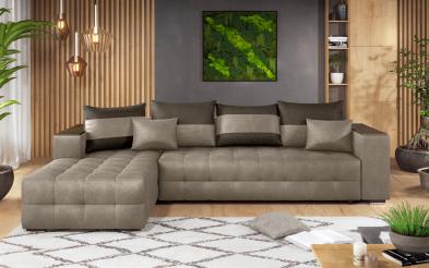 Coltar extensibil Melvin cu  brat mini etajera Coltar extensibil cu  brat mini etajera, L297 B90/180 H70 cm