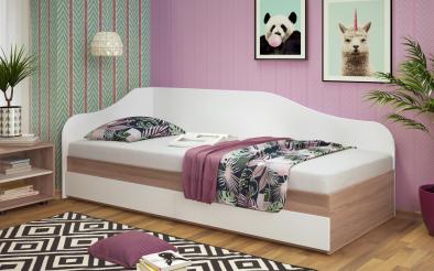 Pat Alaska M004 pentru saltea 90/200 cu doua tablii si sertare Pat pentru saltea М004 90/200