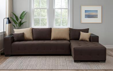Coltar extensibil Melvin cu brat mini etajera Coltar extensibil cu brat mini etajera,L297 B90/180 H70 cm