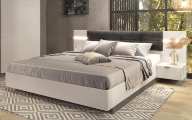 Pat dublu 160/200 + LED Alinor Sens + saltea Pat dublu 160/200 + LED
