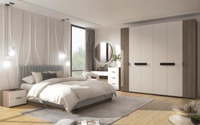 Set dormitor Novela pentru saltea 160/200 Set dormitor pentru saltea 160/200 cu incarcator wireless pentru telefon inclus