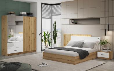 Set dormitor Morato + iluminare LED pentru saltea 160/200 Set dormitor 160/200 + iluminare LED