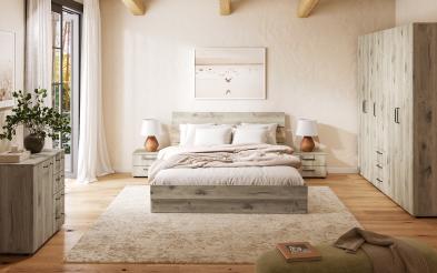 Set dormitor Terini + saltea cu o fata Neo dream 160/200 Set dormitor + saltea 160/200