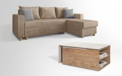 Set living Coltar Fabiola + masuta de cafea Karuzo Set living