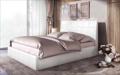 Pat dublu de piele 160/200 Kalina + saltea Pat dublu de piele 160/200