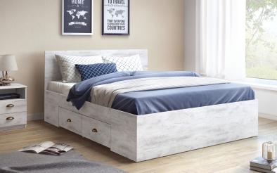 Pat dublu Tiara  cu sertare, pentru saltea 160/200 Pat dublu 160/200 cu sertare