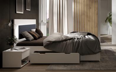 Pat dublu Fino + 2 noptiere cu iluminare LED pentru saltea 160/200 Pat dublu + 2 noptiere cu iluminare LED 160/200