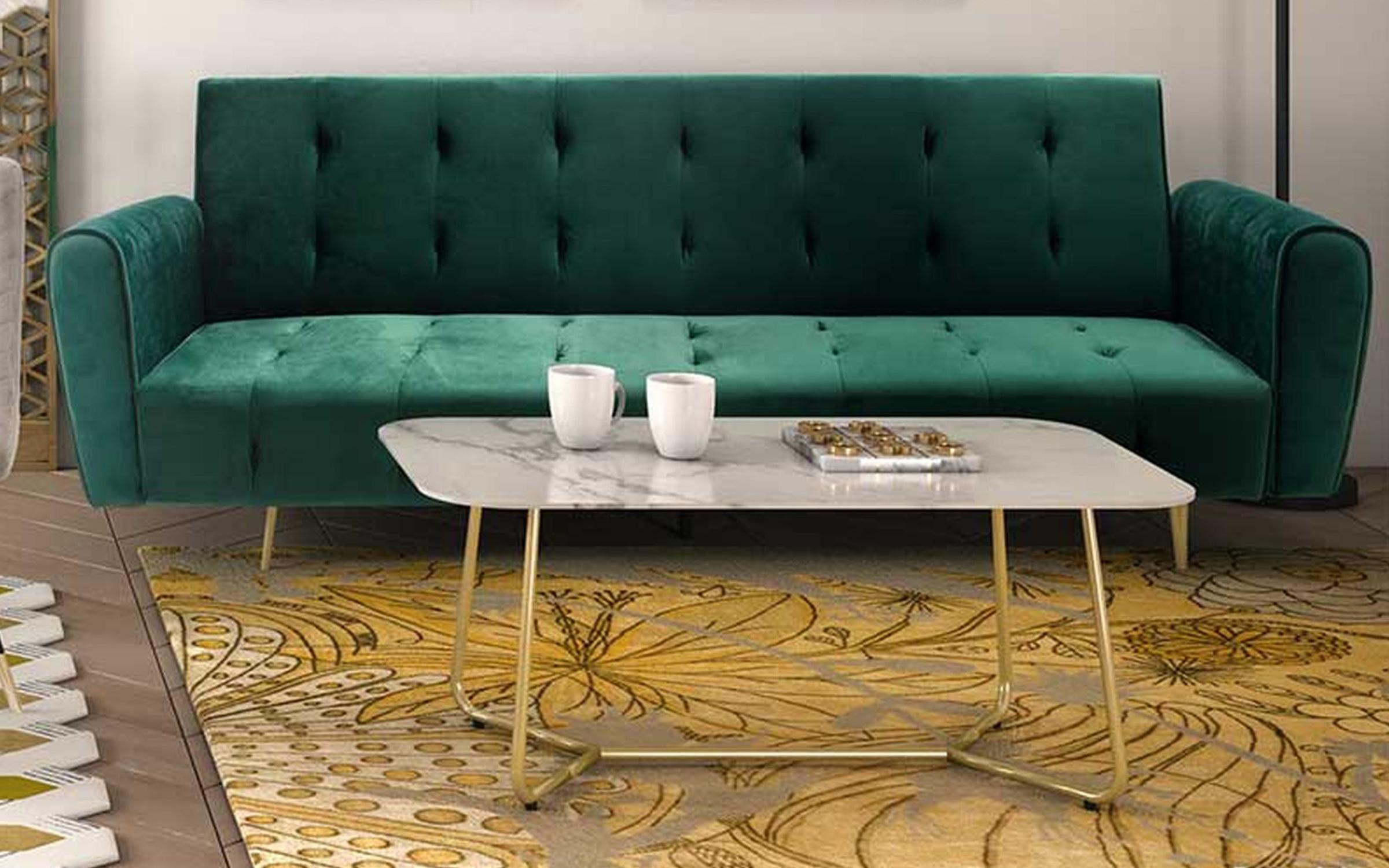 Masuta de cafea Paris, marmura alba + auriu  2