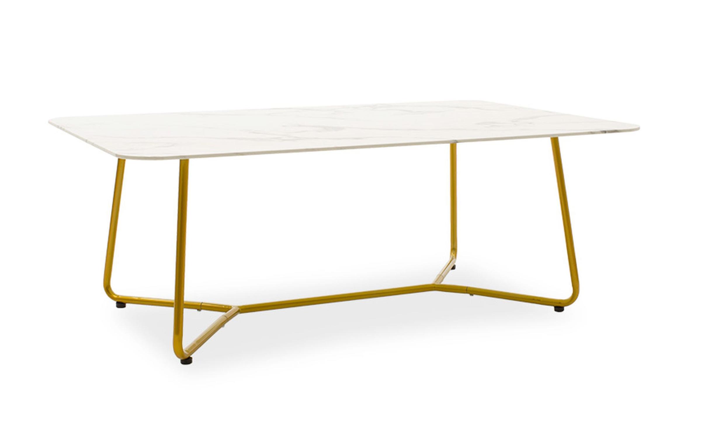 Masuta de cafea Paris, marmura alba + auriu  1