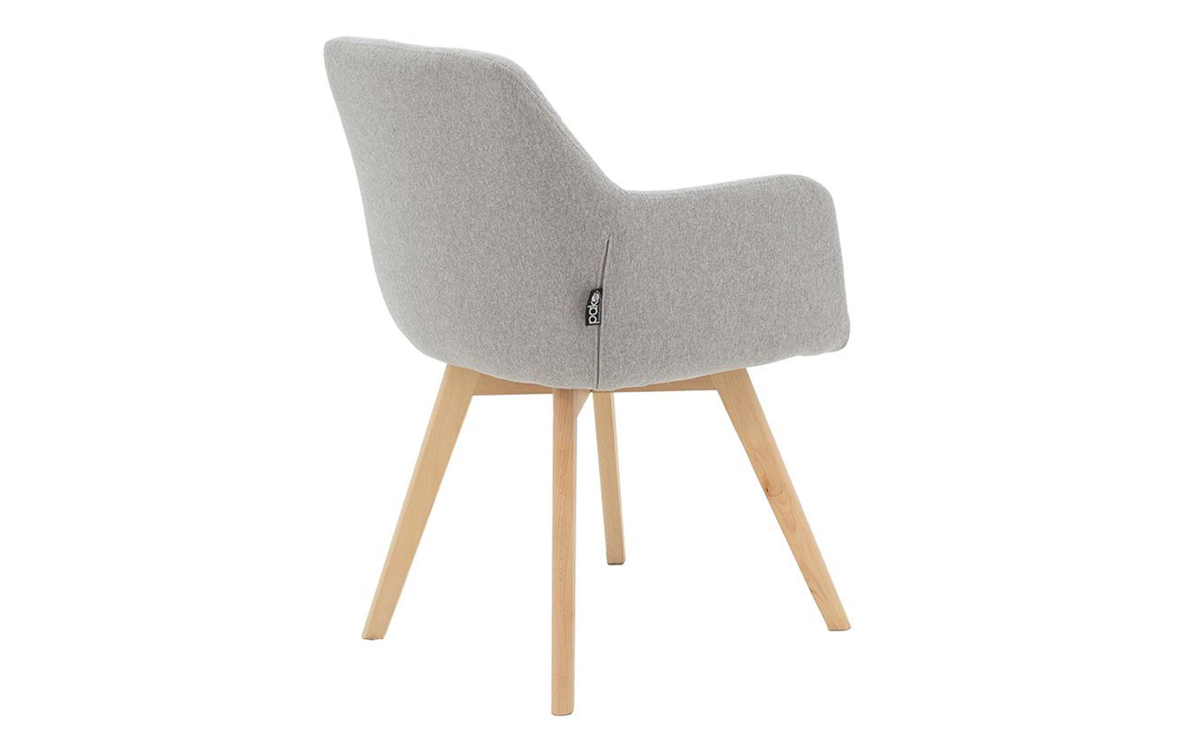 Scaun de masa Nasima, gri deschis + natural  3