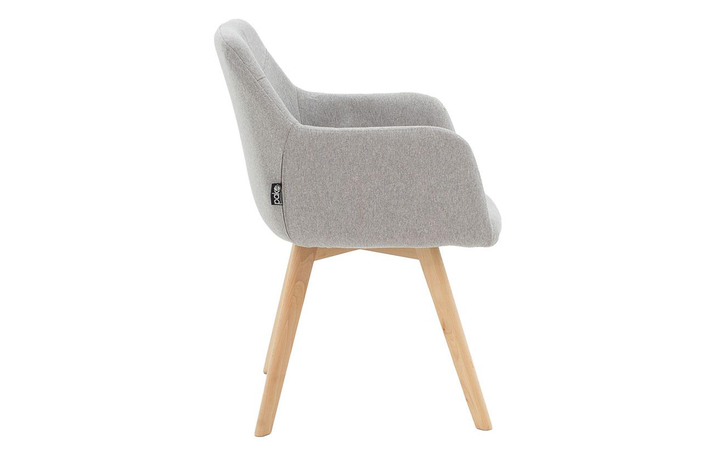 Scaun de masa Nasima, gri deschis + natural  4