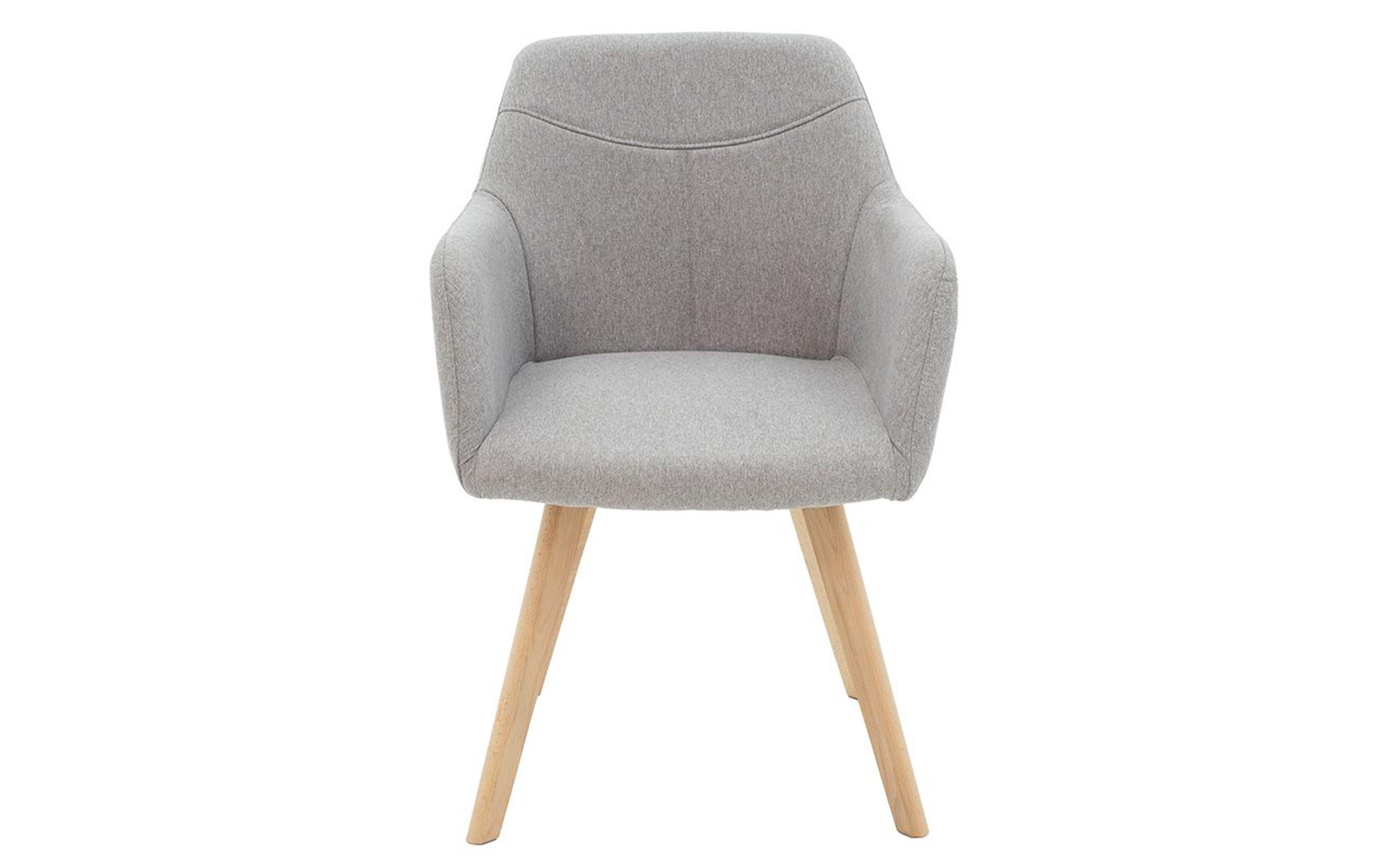 Scaun de masa Nasima, gri deschis + natural  5