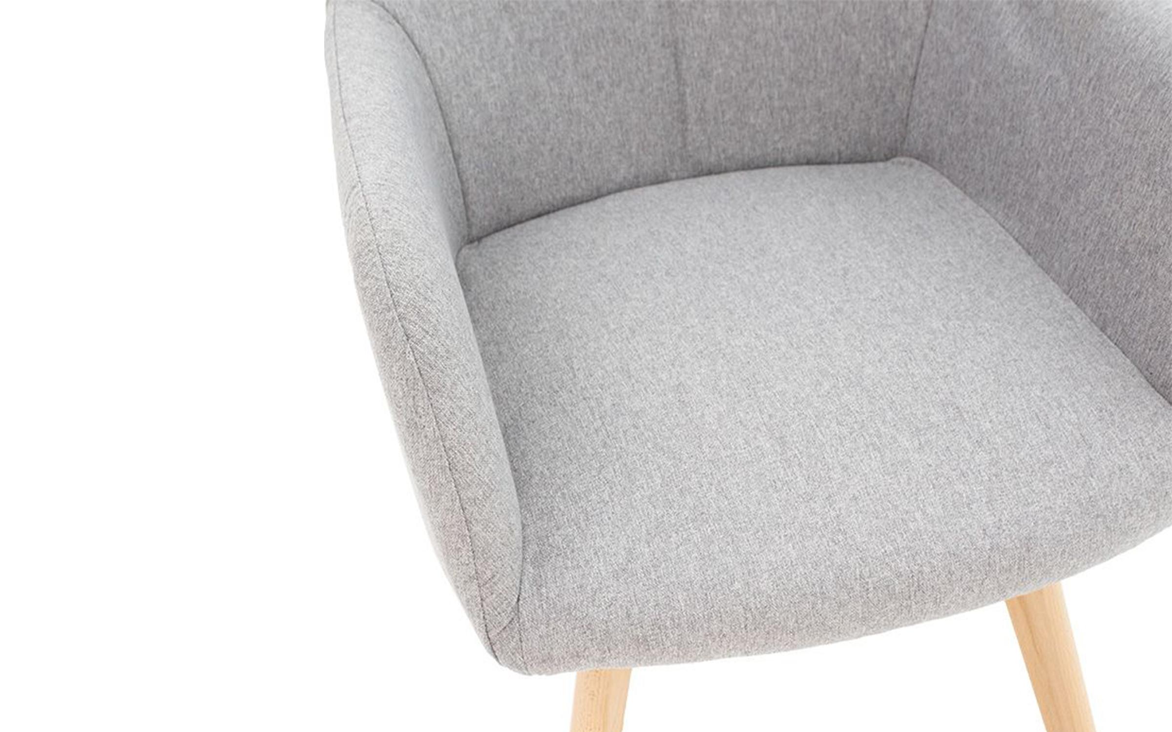 Scaun de masa Nasima, gri deschis + natural  7