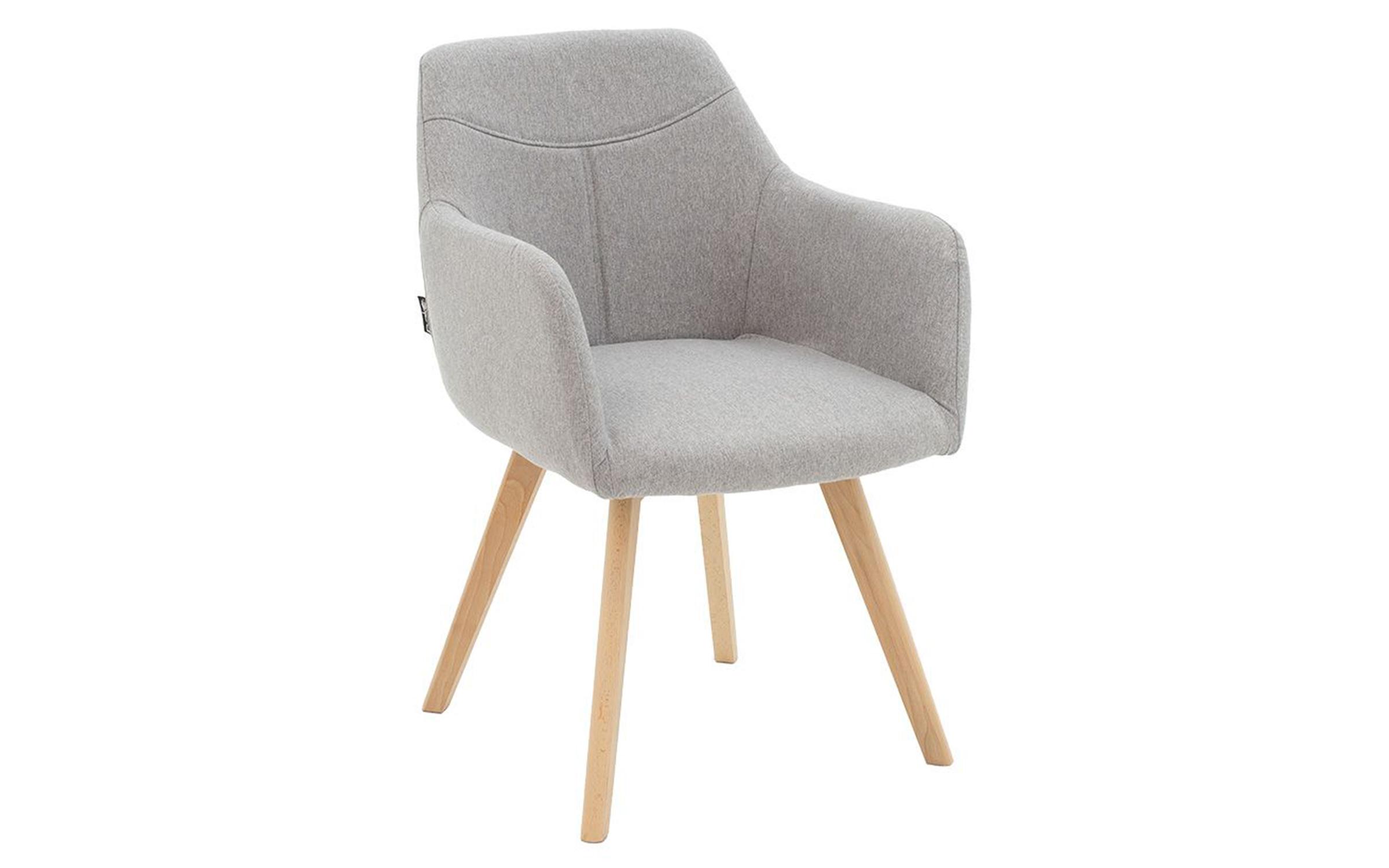 Scaun de masa Nasima, gri deschis + natural  1