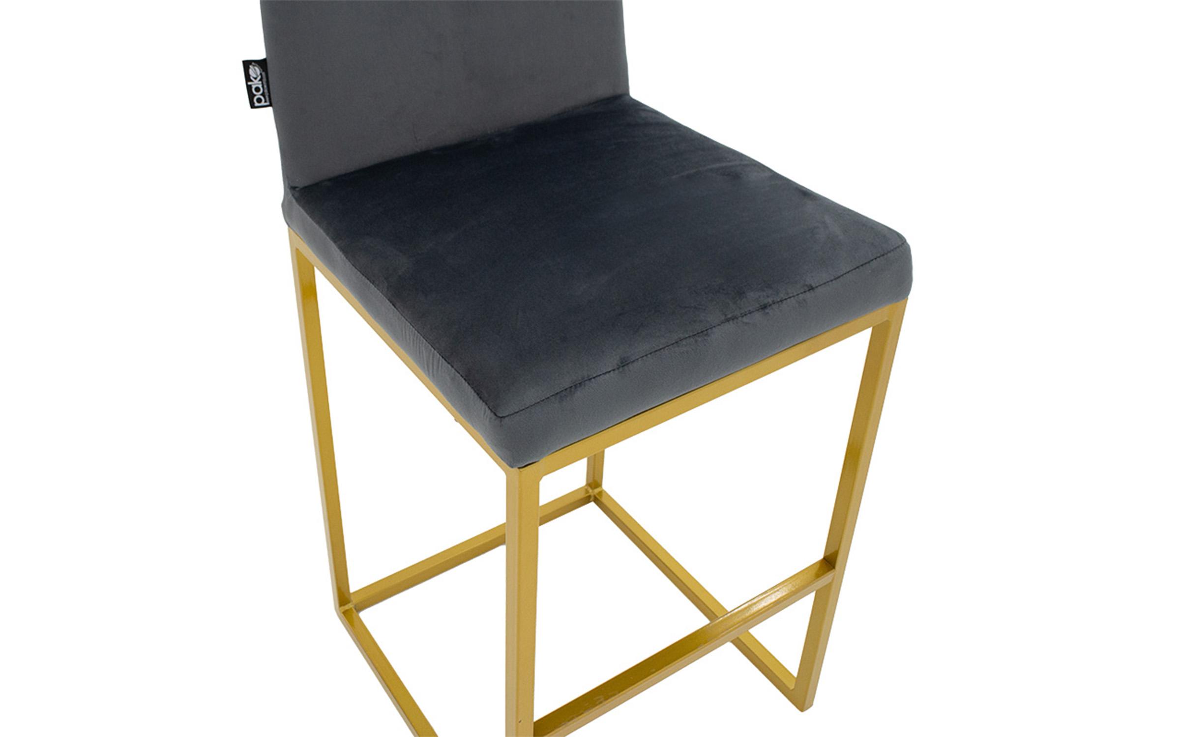 Scaun de bar Hidro, gri inchis + auriu  6