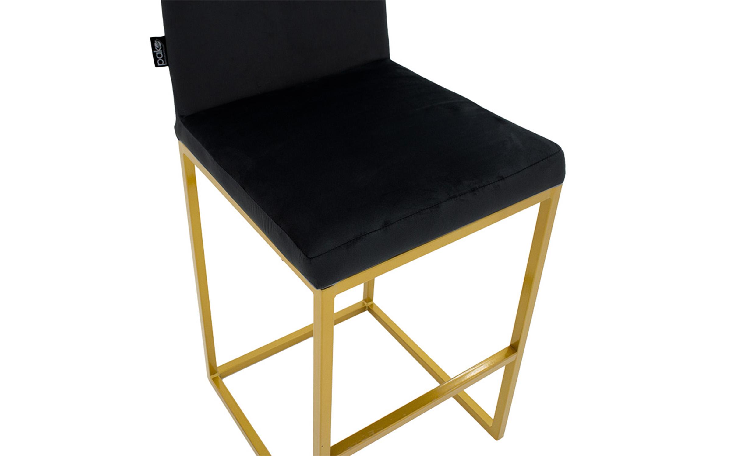 Scaun de bar Hidro, negru + auriu  6