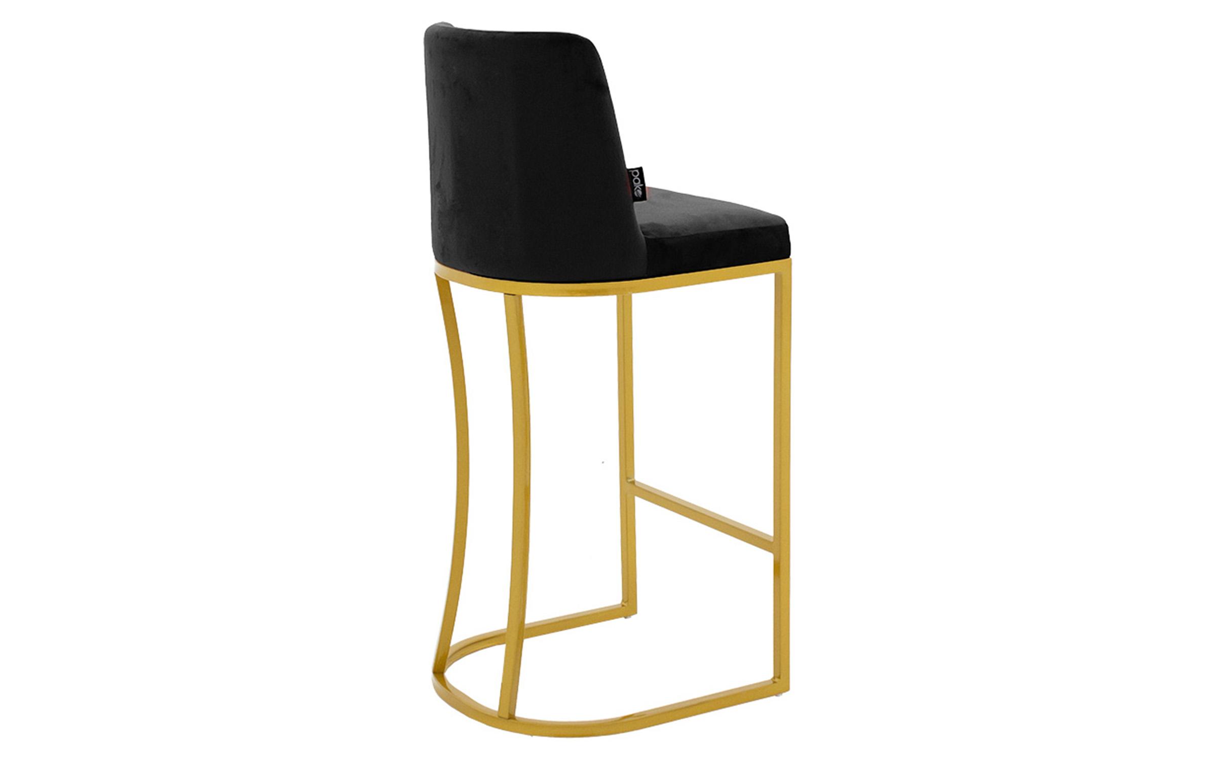 Scaun de bar Bela, negru + auriu  2