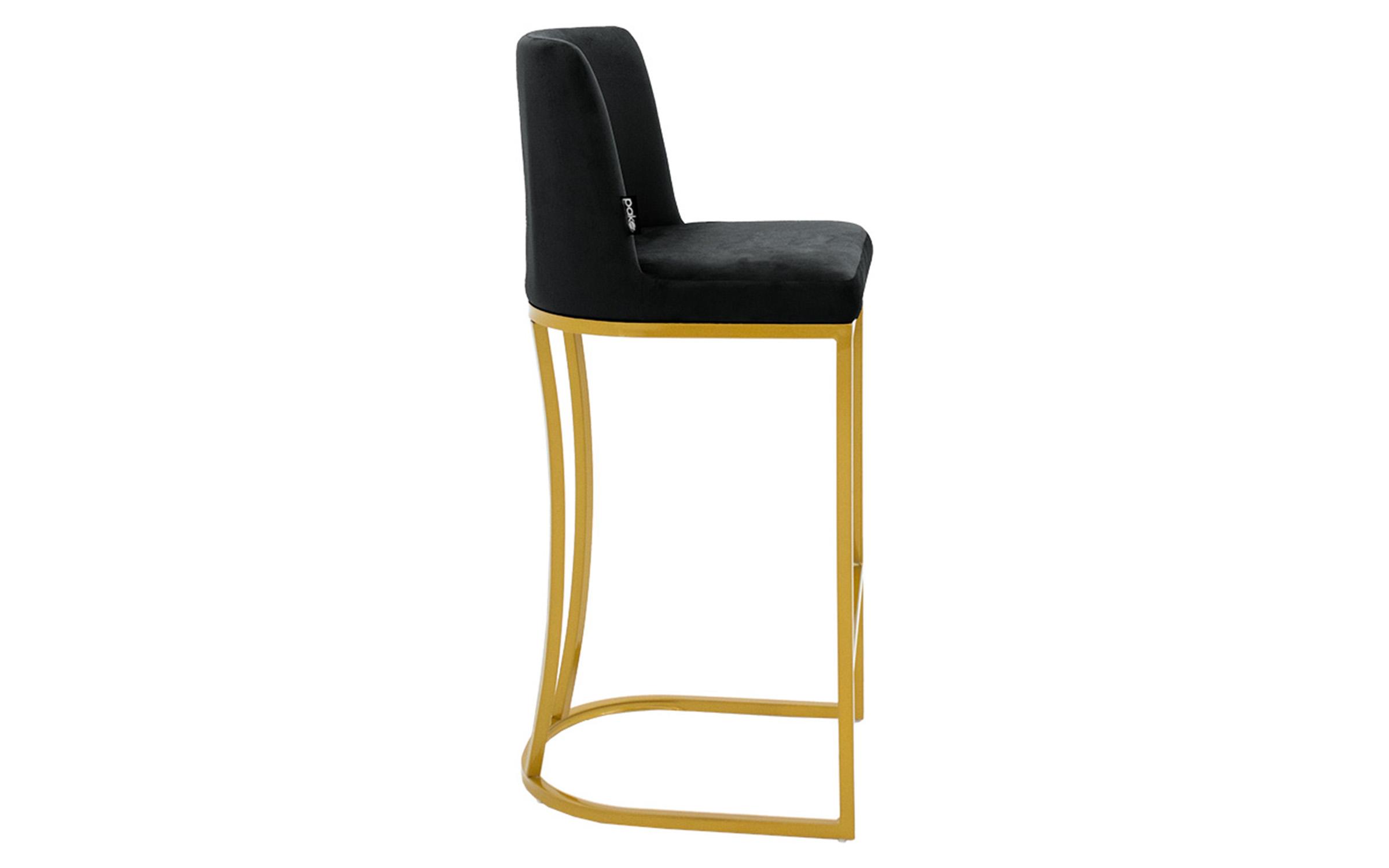 Scaun de bar Bela, negru + auriu  3