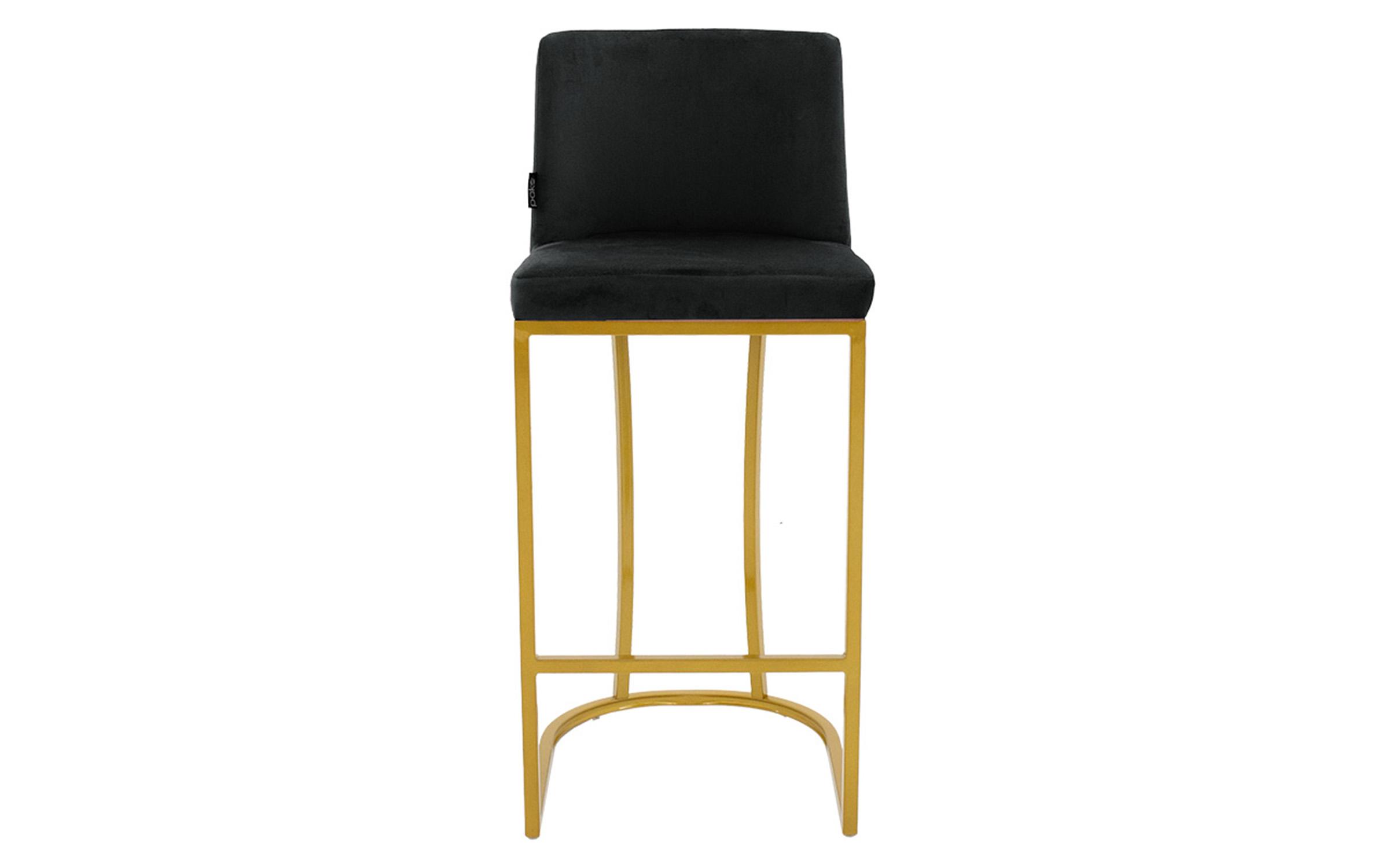 Scaun de bar Bela, negru + auriu  4
