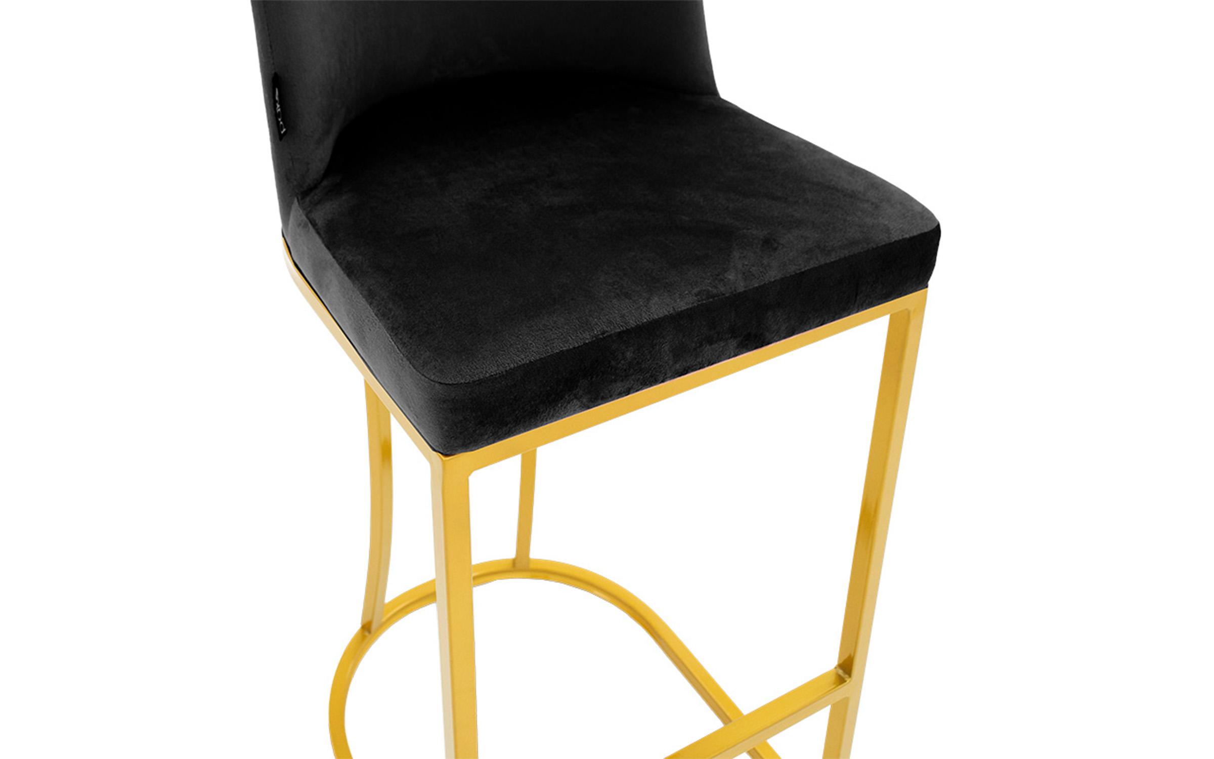 Scaun de bar Bela, negru + auriu  6