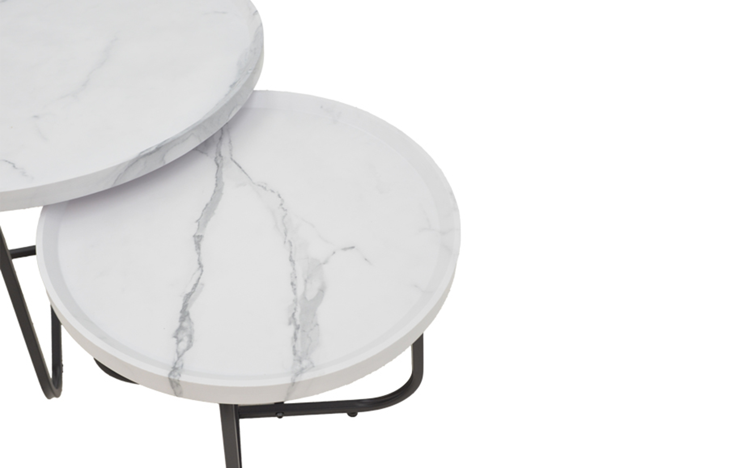 Set masute de cafea Krismori, alb + negru  4