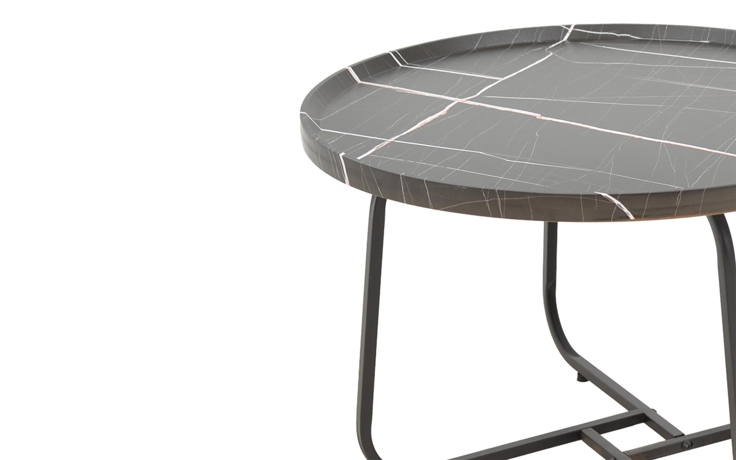 Set masute de cafea Krismori, marmura neagra + negru  4