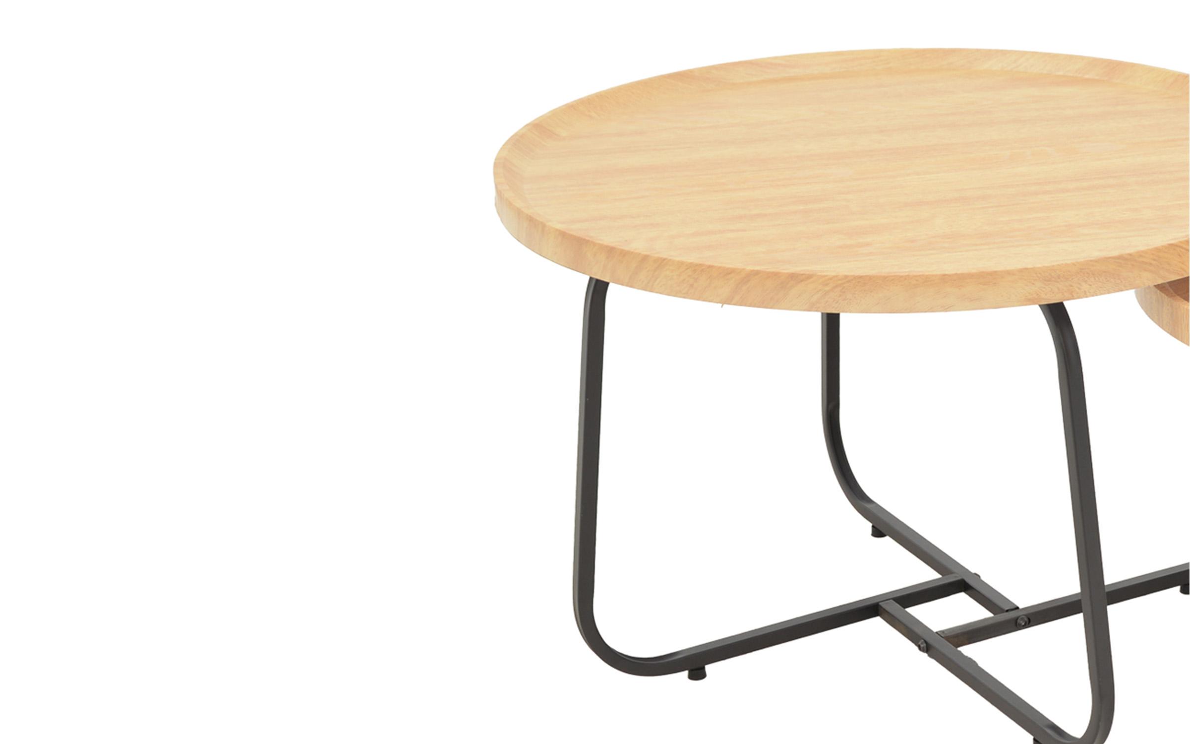 Set masute de cafea Krismori, natural + negru  4