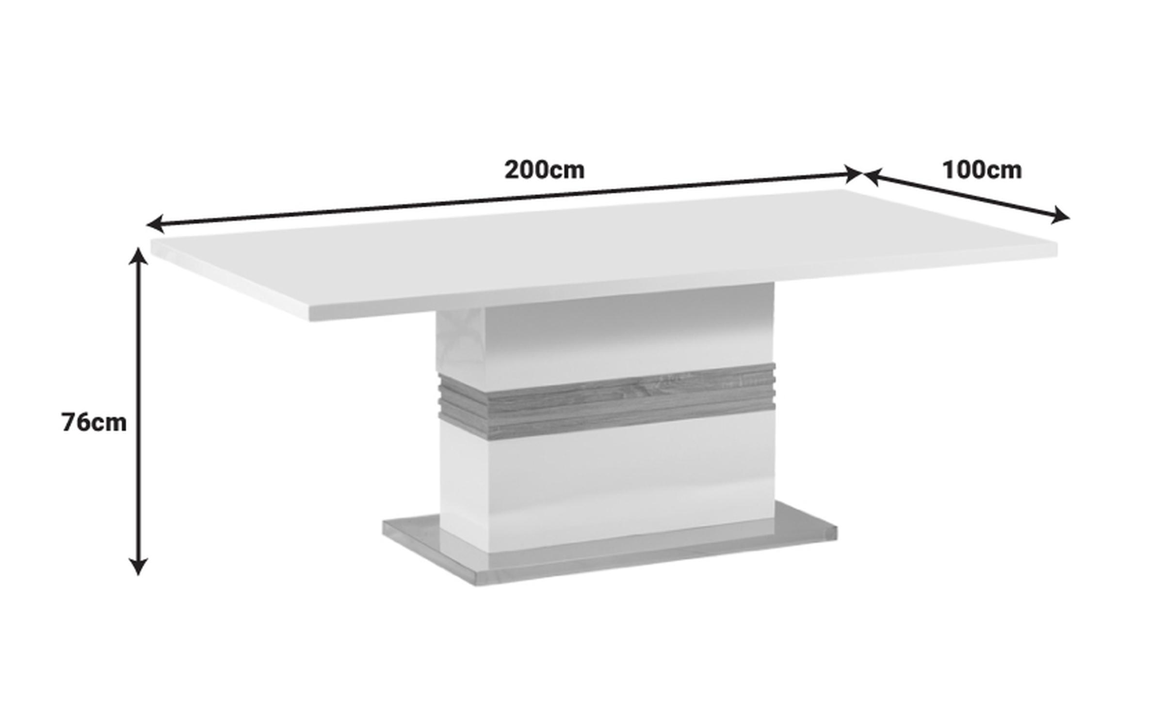 Masa dining Zekrin, alb  2