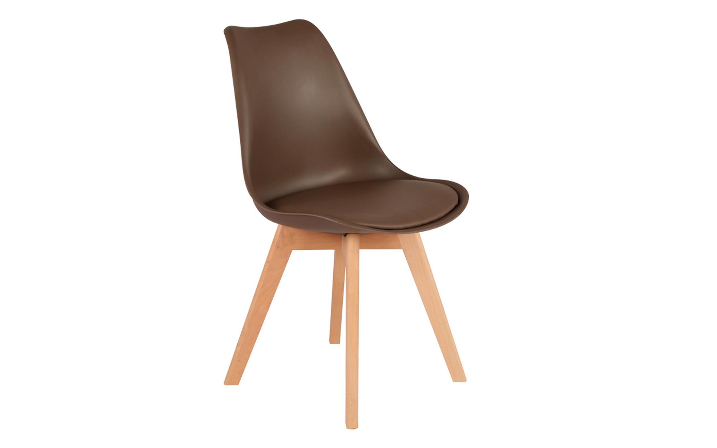 Scaun de masa Gaston II, maro + natural  2