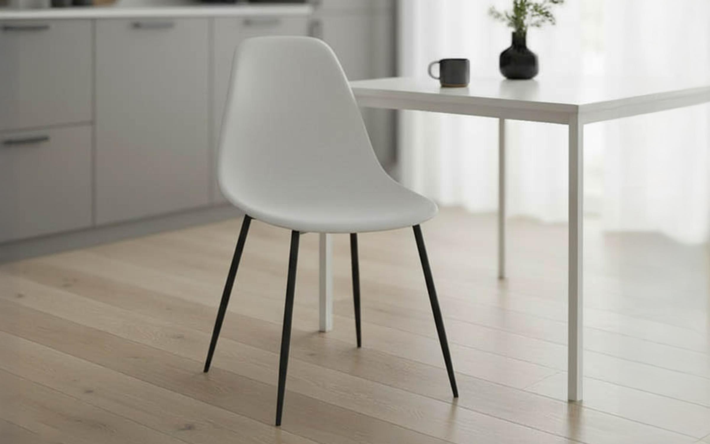 Scaun de masa Balen, alb + negru  1