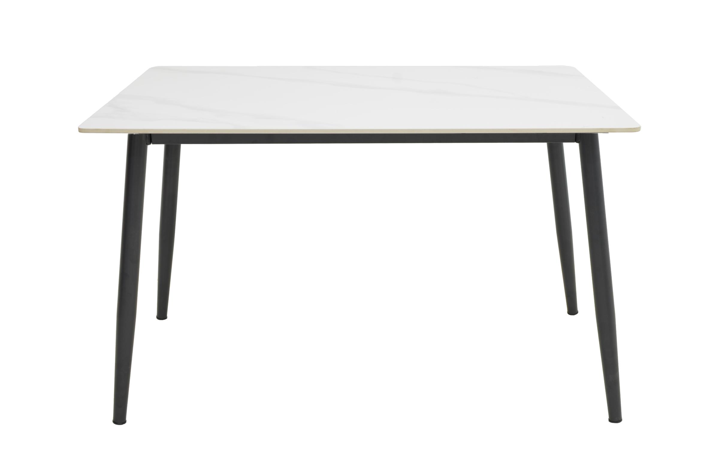 Masa dining Gustas 120, marmura alba + negru  2